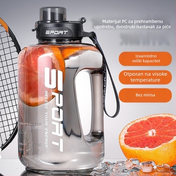 Boca za vodu velikog kapaciteta, vrč za vodu za sportove na otvorenom, prijenosna plastična boca za vodu velikog kapaciteta za muškarce i žene studente