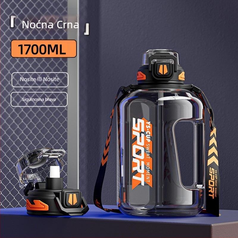 Boca za vodu velikog kapaciteta, vrč za vodu za sportove na otvorenom, prijenosna plastična boca za vodu velikog kapaciteta za muškarce i žene studente