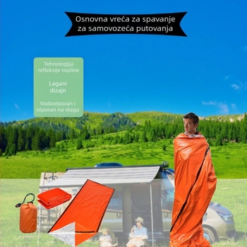 Vanjska prijenosna samovozeća tura, jedna hitna termalna vreća za spavanje, reflektirajuća vreća za preživljavanje u hitnim slučajevima, kampiranje prekogranično, izvorna tvornica