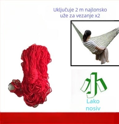 Viseća mrežasta viseća mreža od ledene svile, vanjska ljuljačka, krevet na drvetu, viseći mrežasti krevet za spavanje, ljetni krevet za ljuljanje odraslih, viseći konopac za dvostruko korištenje