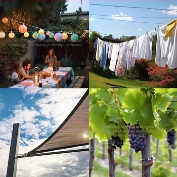 Gumirano uže od nehrđajućeg čelika, izdržljivo uže za rublje, univerzalno uže za rublje, za vanjsku upotrebu, unutarnju upotrebu