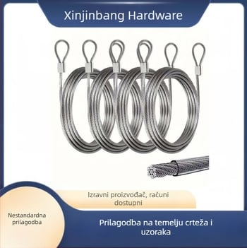 Gumirano uže od nehrđajućeg čelika, izdržljivo uže za rublje, univerzalno uže za rublje, za vanjsku upotrebu, unutarnju upotrebu
