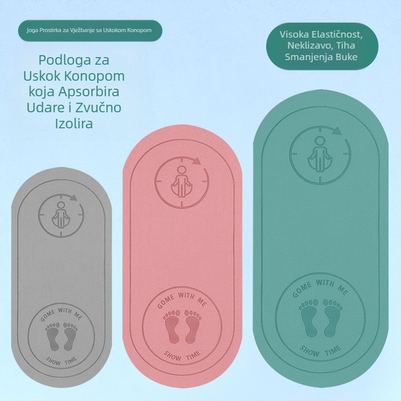 TPE prostirka za jogu, plesna posebna zadebljana ovalna nijema protuklizna prostirka za preskakanje užeta, sportska fitness prostirka za preskakanje užeta s velikim užetom