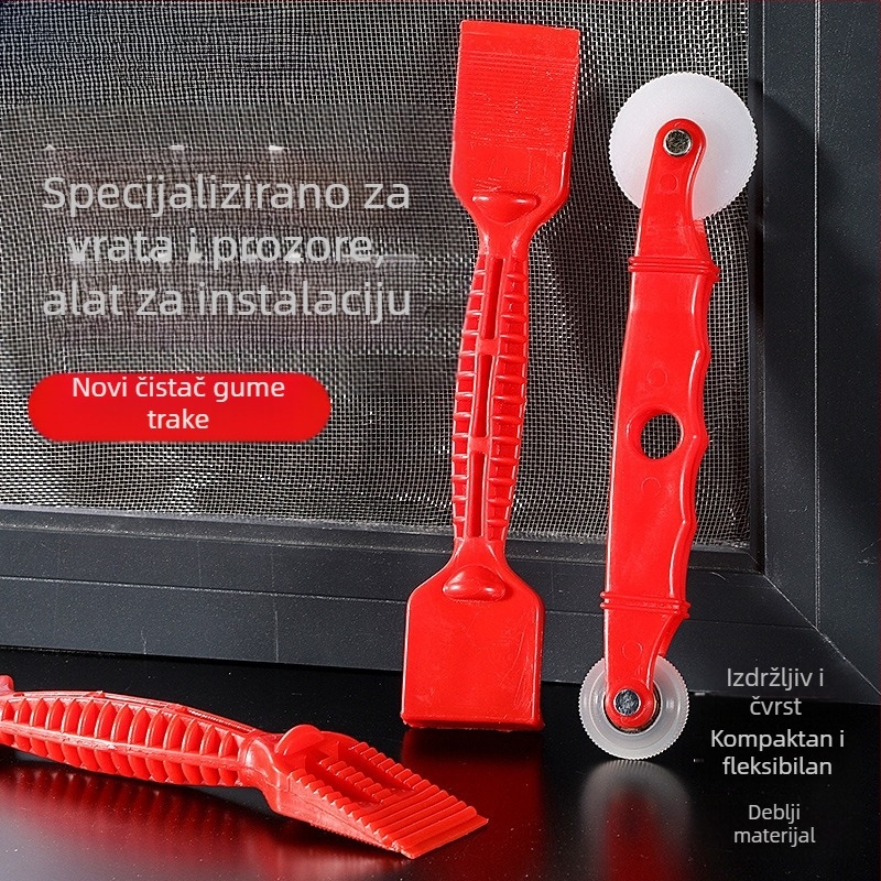 Gumena traka Artifakt kožna traka Lopata s pritisnim kotačem Valjak Gumena traka Sustav lopata Podešavanje razmaka vrata i prozora Pomoćni alat za ugradnju