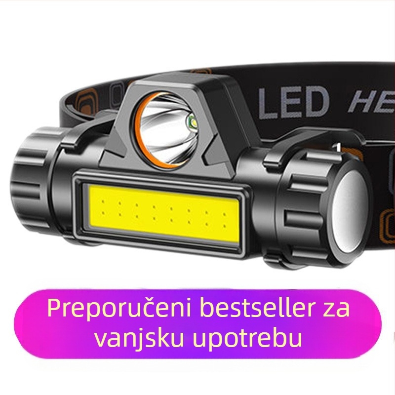 LED snažno svjetlo za prednje svjetlo mini punjivo malo vodootporno astigmatizam cob prednje svjetlo vanjsko noćno svjetlo za ribolov višenamjensko prednje svjetlo