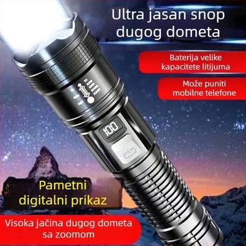 Višenamjenska punjiva prijenosna inteligentna digitalna eksplozivna volumenska daljinska zumiranje USB super svijetla svjetiljka