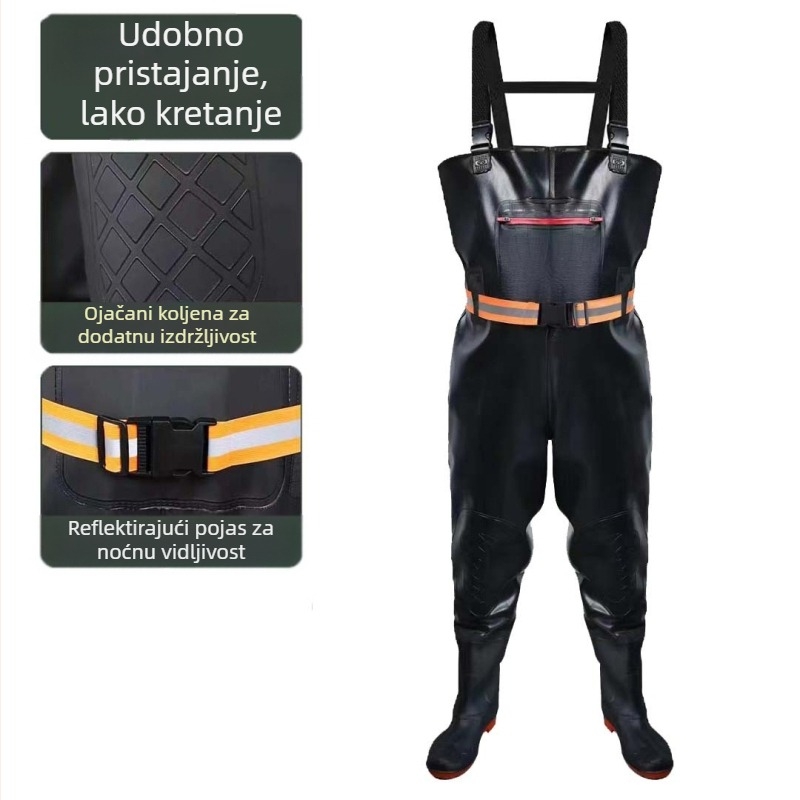 Prsne velike džepove zadebljane gaćice za ribolov do pola duljine i prsna ribolovna odjeća hlače za močvare, nove gaćice za jame