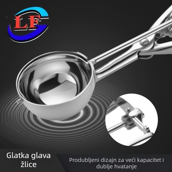 Žlica za sladoled od nehrđajućeg čelika, žlica za sladoled, kopačica voćnih kuglica, zadebljana, lako čisteća žlica za sladoled