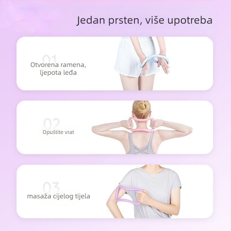 Prsten za jogu s otvorenim ramenima i leđima, prsten za istezanje i opuštanje u fitnessu, pilates TPR prsten za istezanje meke fascije, prsten za fitness