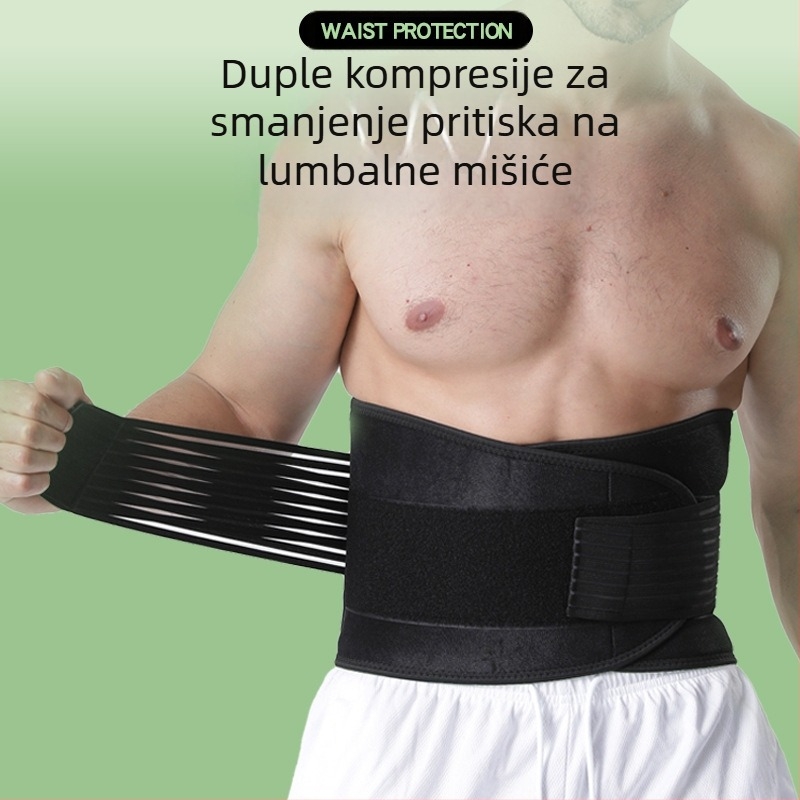 Pojas za fitness na otvorenom s dvostrukom kompresijom struka za potporu struka i kontrolu trbuha tijekom sportova na otvorenom
