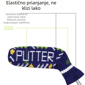 Navlaka za šipku za golf, zaštitna navlaka za šipku za lopticu, pletena šarena jednostavna navlaka za šešir