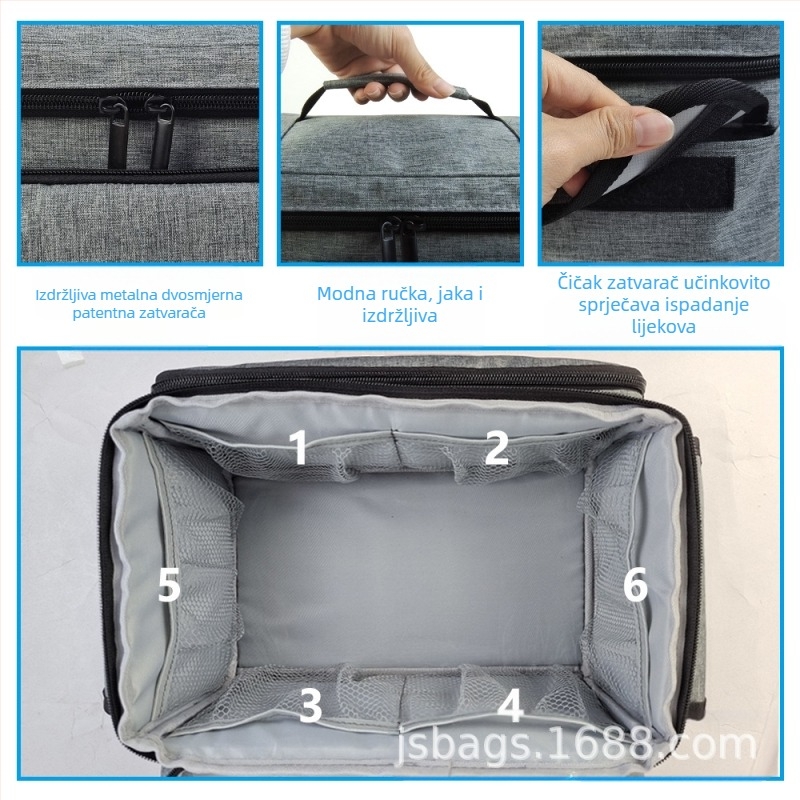 Mala torba za pohranu lijekova, prijenosni medicinski komplet prve pomoći, kutija za pohranu obiteljskih lijekova, medicinski komplet