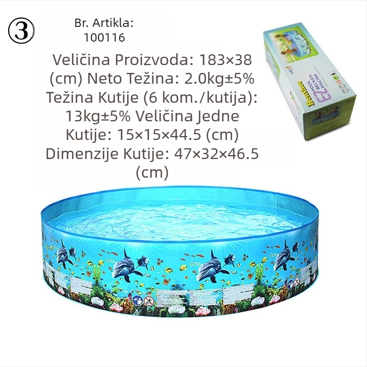 Veliki vanjski napuhani bazen, kućni okrugli bazen, dječji unutarnji sklopivi bazen, generacija kose