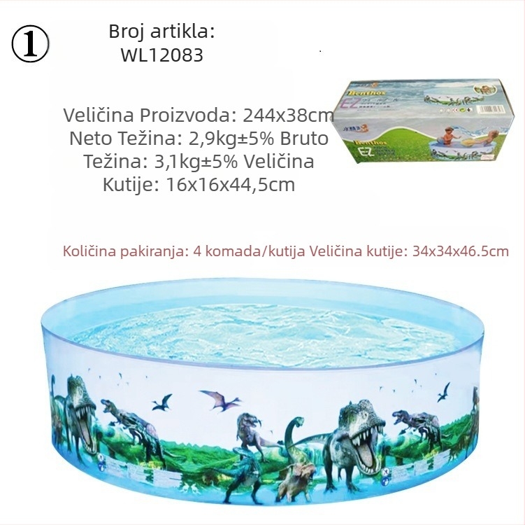 Veliki vanjski napuhani bazen, kućni okrugli bazen, dječji unutarnji sklopivi bazen, generacija kose