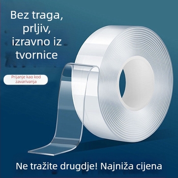 Akrilna prozirna dvostrana traka, bez tragova, otpornost na visoke temperature, visoka prozirnost, visoka viskoznost, jaka vodootpornost, veleprodaja nano traka bez tragova