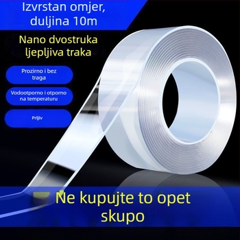 Akrilna prozirna dvostrana traka, bez tragova, otpornost na visoke temperature, visoka prozirnost, visoka viskoznost, jaka vodootpornost, veleprodaja nano traka bez tragova