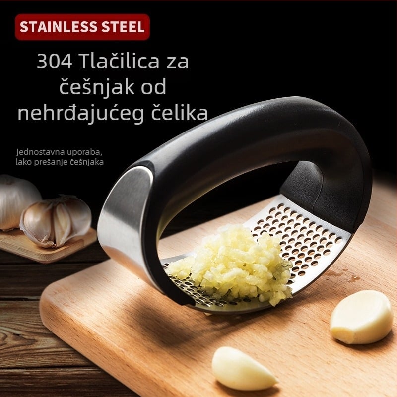 Ručni prsten za češnjak, kućanski alat za prešu od nehrđajućeg čelika, cjediljka za češnjak, kuhinjski alat
