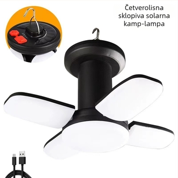 Prekogranična vruća rasprodaja Rasvjeta za dom Poklon svjetlo Solarna punjiva LED svjetiljka za šator Tri stranice Četiri stranice Vanjska svjetiljka za kampiranje