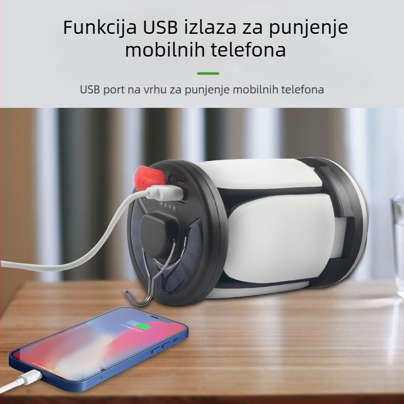 Prekogranična vruća rasprodaja Rasvjeta za dom Poklon svjetlo Solarna punjiva LED svjetiljka za šator Tri stranice Četiri stranice Vanjska svjetiljka za kampiranje