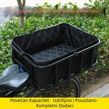 Košara za bicikle, stražnji prostor, plava prečka za odlaganje hrane i voća, metalni kavez za kućne ljubimce