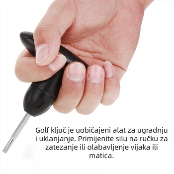 Šesterokutni ključ za golf, jedan odvijač s drvenom glavom, podešivač kuta za golf, višenamjenski alat, ključ