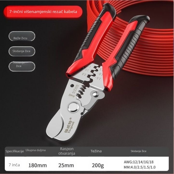 Feng Witt višenamjenska kliješta, kliješta za žicu, škripac od jednog do pet, skidač izolacije, električar, rezač žice, stezaljka za žicu