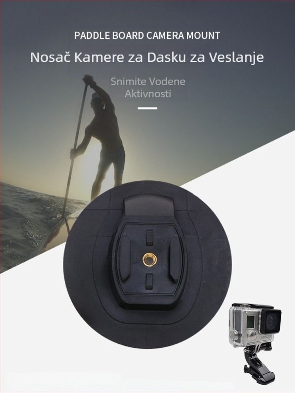 Nosač sportske kamere za veslanje s kopčom, daska za veslanje na surfanju, ojačana PVC baza, okvir za pričvršćivanje vanjskog snimača