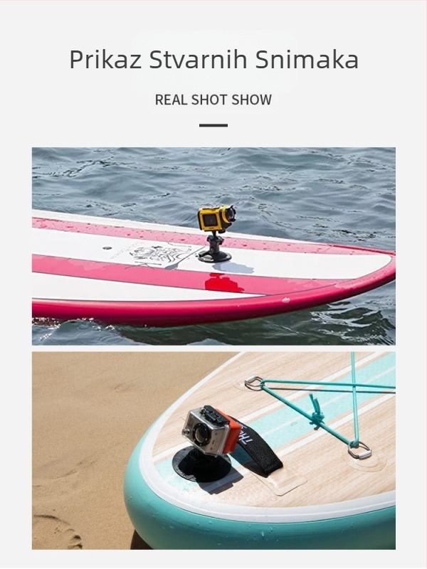 Nosač sportske kamere za veslanje s kopčom, daska za veslanje na surfanju, ojačana PVC baza, okvir za pričvršćivanje vanjskog snimača