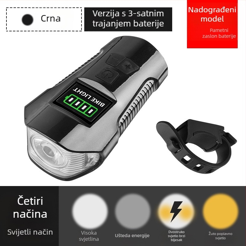 Mjerač koda, prikaz snage, USB punjiva svjetiljka za bicikl, mjerač koda, tri-u-jednom svjetlo za bicikl, truba