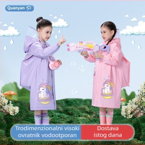 Dječja kabanica za bebe, vrtić, osnovna škola, crtani pončo sa školskom torbom, sjedalom, kabanica za dječake i djevojčice, veleprodaja opreme za kabanicu