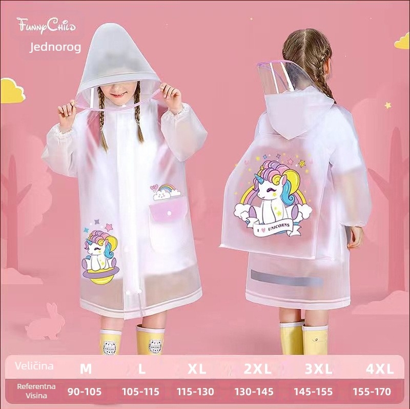 Dječja kabanica za bebe, vrtić, osnovna škola, crtani pončo sa školskom torbom, sjedalom, kabanica za dječake i djevojčice, veleprodaja opreme za kabanicu