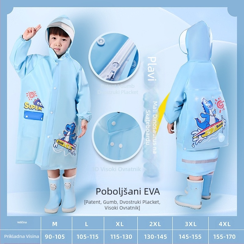 Dječja kabanica za bebe, vrtić, osnovna škola, crtani pončo sa školskom torbom, sjedalom, kabanica za dječake i djevojčice, veleprodaja opreme za kabanicu