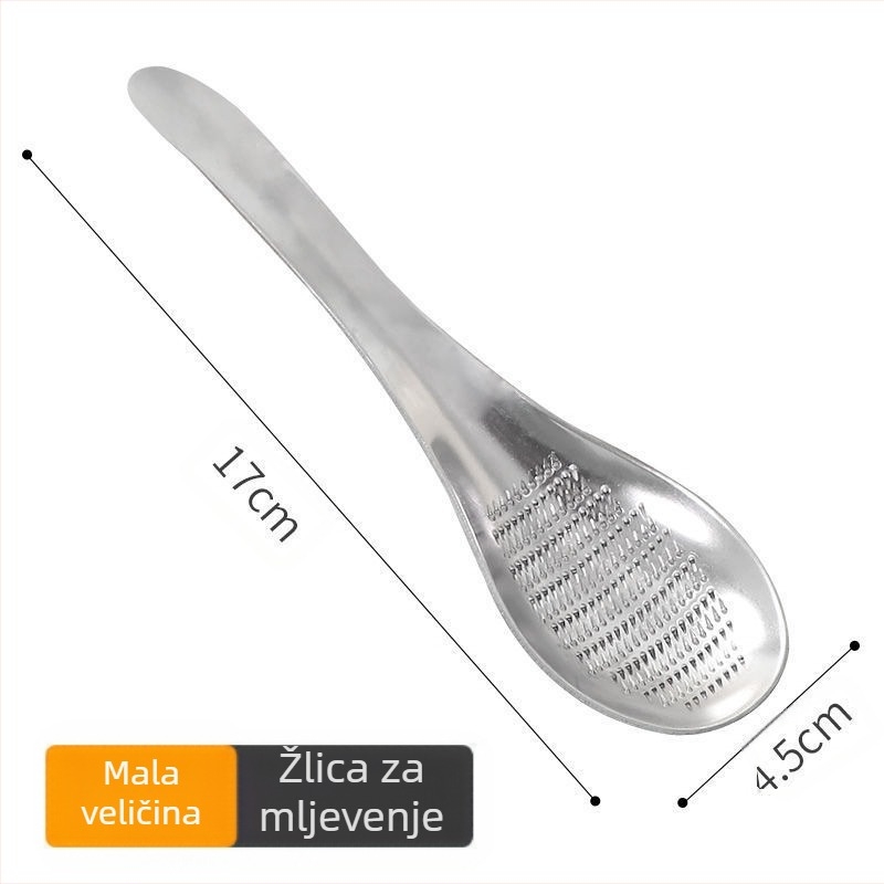 Višenamjenski mlinac od nehrđajućeg čelika, mlinac za đumbir, mlinac za wasabi, mlinac za lijekove, žlica, ručni mlinac za vrhnje od češnjaka, kuhinjski alati