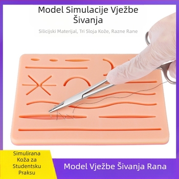 Modul za višestruko šivanje rana, silikonski, za vježbe, silikonski, za kirurške vježbe kože, model za ravnu ranu, dvojne namjene