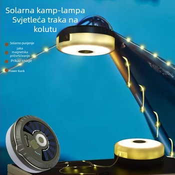 Prekogranična solarna LED kamperska svjetiljka, vanjska vodootporna trakasta svjetiljka, prijenosna kamperska svjetiljka za šator duge izdržljivosti