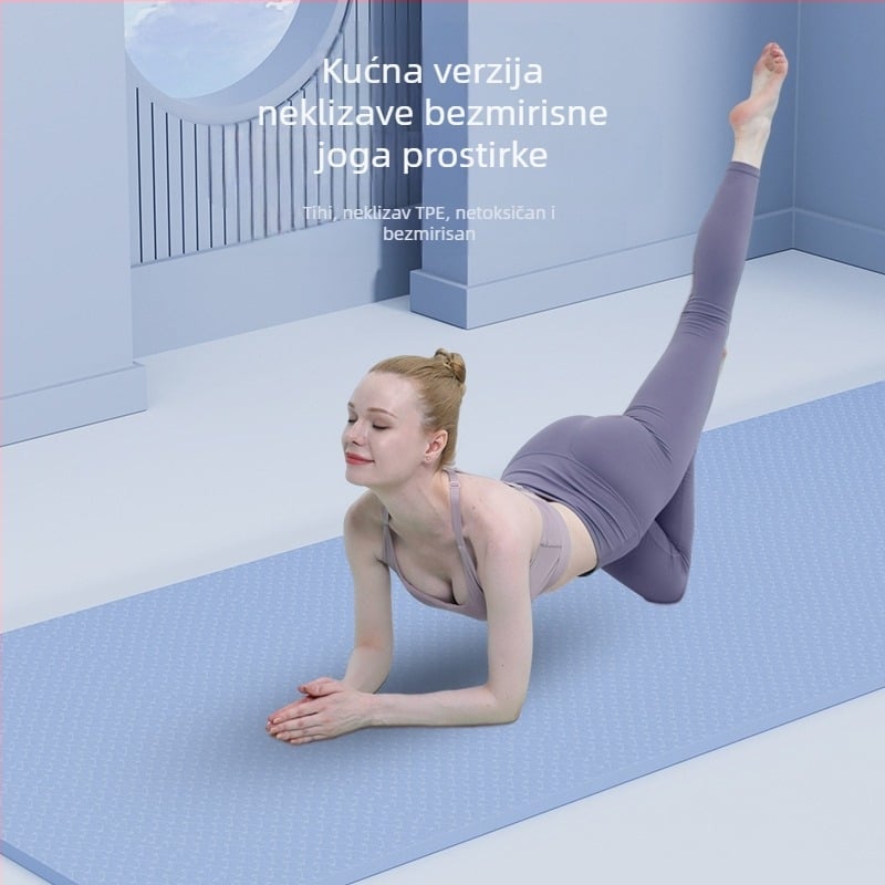 SanFan2024 Nova prostirka za jogu, apsorpcija udaraca, neklizajuća, tiha prostirka za fitness, kućni sport, snažan odskok, mekana prostirka