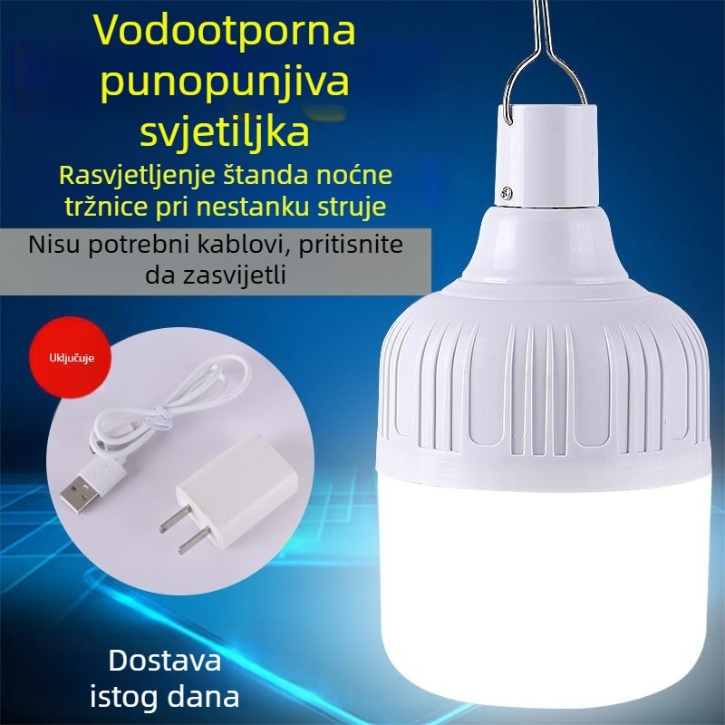 Nestanak struje, hitna rasvjeta za noćni štand na tržnici, žarulja za punjenje mobitela, kućna energetski učinkovita rasvjeta za štandove za kampiranje, super svijetla LED žarulja.