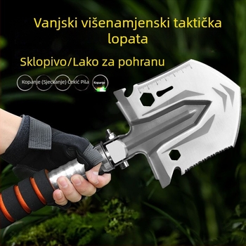 Mala spužva za vanjsku upotrebu, višenamjenska sklopiva manganov čelik, vojna lopata za kampiranje, planinarenje, divlji ribolov