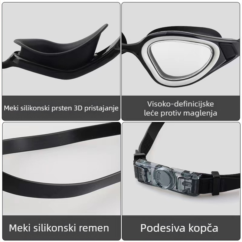 Naočale za plivanje za trke s velikim vidnim poljem Profesionalna oprema za plivanje Naočale za plivanje za odrasle Protiv zamagljivanja Zaštita za oči visoke rezolucije Naočale za plivanje Prekogranična opskrba