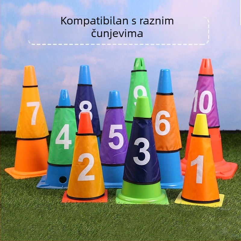 Set brojeva 1-10 Znak s brojevima Bačva Znak za nogometni trening Bačva Set brojeva Prepreka Znak s brojevima Bačva za trening