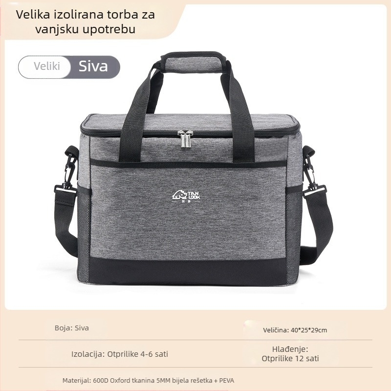 Vreća za izolaciju istraživanja, vanjska, prekogranična, vreća za led, prijenosna, kampiranje na otvorenom, velikog kapaciteta, vodootporna, kućna, hladno izolirana, torba za piknik