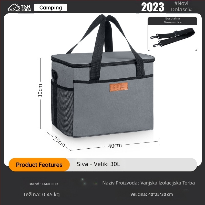 Vreća za izolaciju istraživanja, vanjska, prekogranična, vreća za led, prijenosna, kampiranje na otvorenom, velikog kapaciteta, vodootporna, kućna, hladno izolirana, torba za piknik