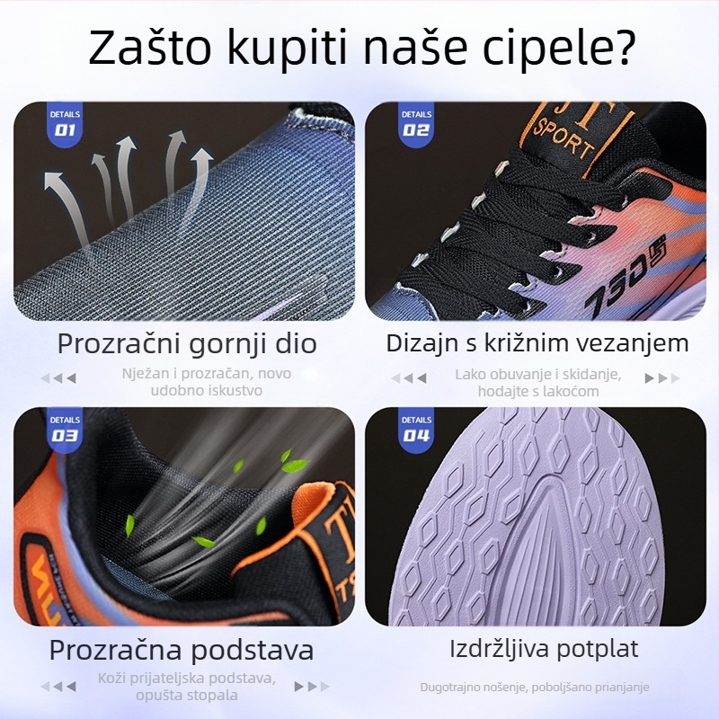 Cipele Muške cipele Ležerne i najlakše za usklađivanje Nove vanjske trgovinske cipele Veleprodaja parova Poliuretanske korejske modne tenisice za trčanje