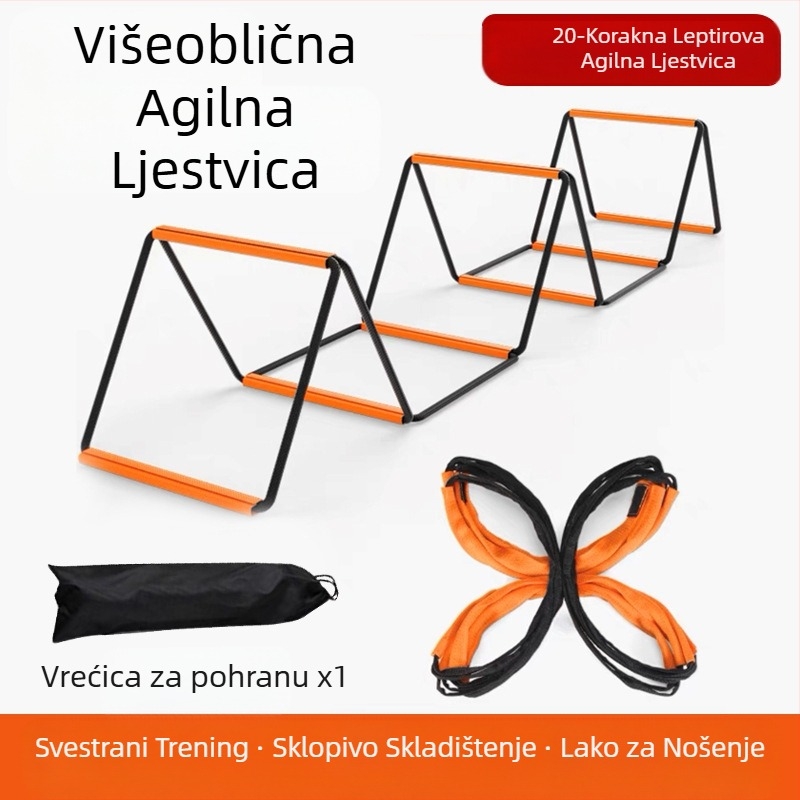 Višenamjenske sportske osjetljive ljestve, leptir, okretne ljestve, dječje fitness fiksne ljestve, ljestve od užeta za trening nogometa