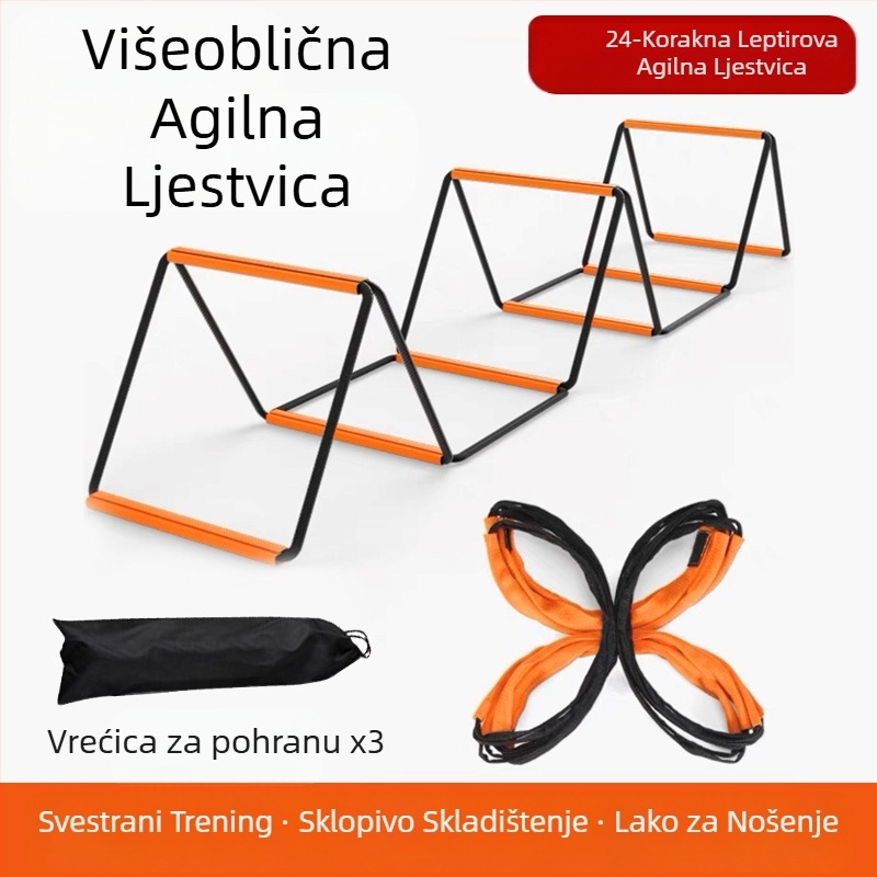 Višenamjenske sportske osjetljive ljestve, leptir, okretne ljestve, dječje fitness fiksne ljestve, ljestve od užeta za trening nogometa