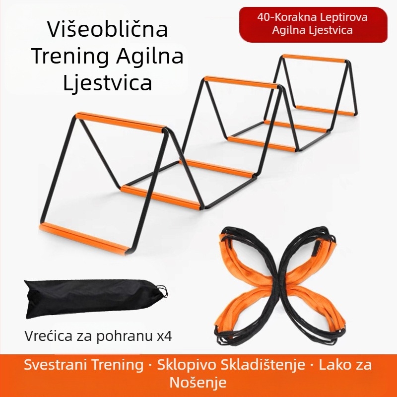 Višenamjenske sportske osjetljive ljestve, leptir, okretne ljestve, dječje fitness fiksne ljestve, ljestve od užeta za trening nogometa