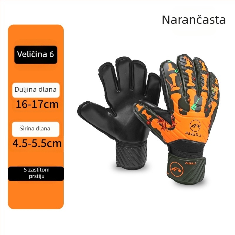 Nogometne rukavice za zaštitu prstiju od lateksa, za golmane, s deset zaštitnih rukavica za prste za odrasle