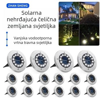 Solarna ukopana svjetla Vanjska svjetla za travnjak Dekorativna svjetla Svjetla za dvorište od nehrđajućeg čelika Atmosferska svjetla za dvorište Dekoracija dvorišta