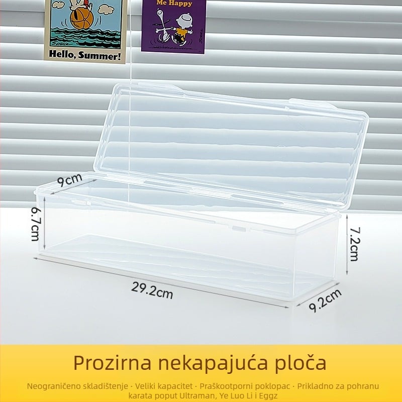 Kvadratna kutija za pohranu malih karata, prozirna kutija za pohranu Yu-Gi-Oh karata s preklopnim poklopcem, dugačka kutija za pohranu Ultraman karata