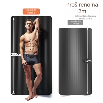 Muška prostirka za fitness za početnike, prostirka za jogu, zadebljana, proširena, duga, neklizajuća, sportska prostirka za jogu, neklizajuća za dom